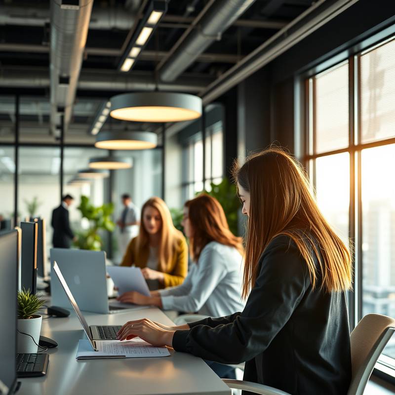A group of professionals collaborating in a modern office, representing industry trends.