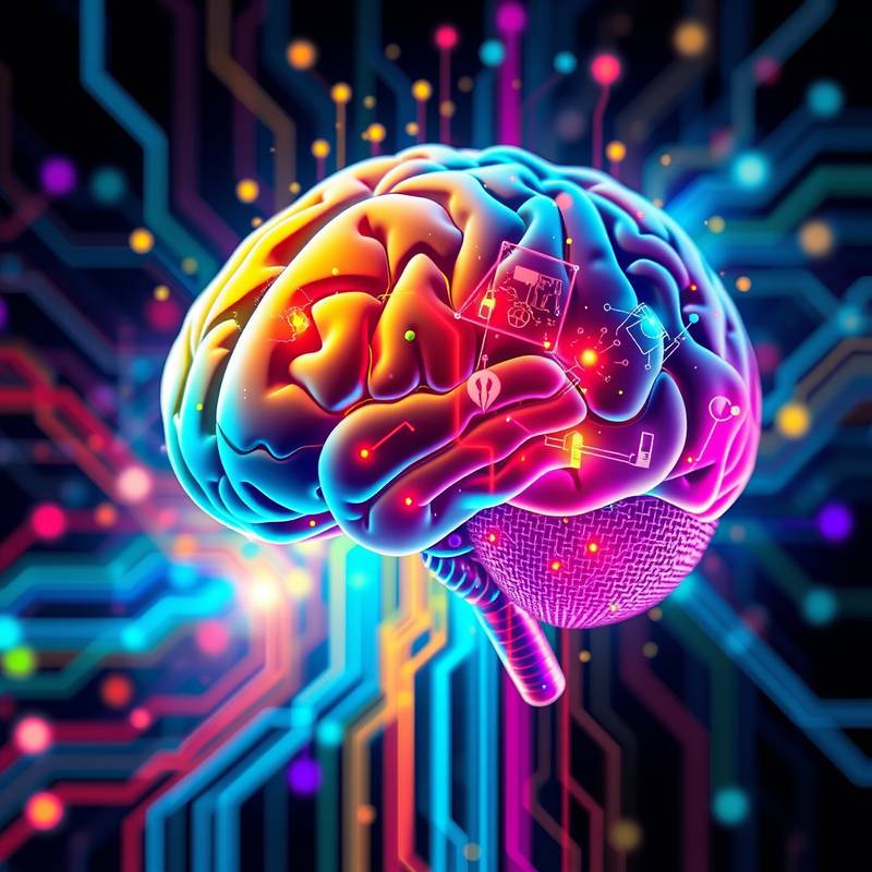 Abstract image of an AI brain with learning circuits, representing AI in education.